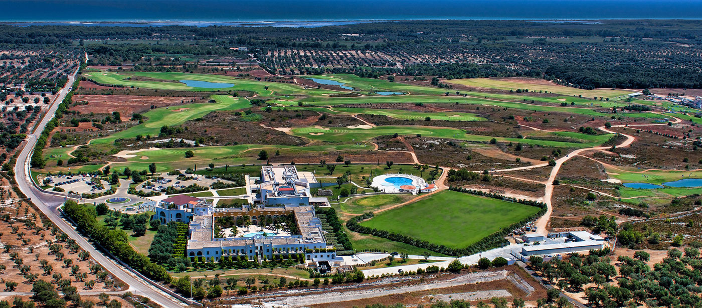 Vista panoramica di Acaya Golf Resort a Lecce