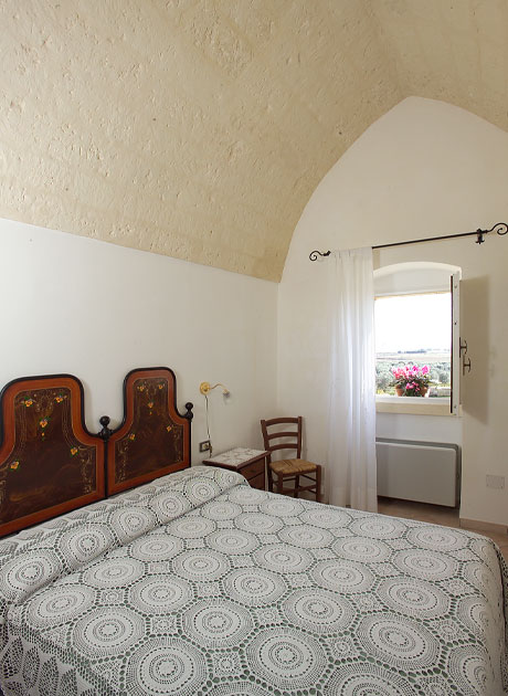 Camera matrimoniale masseria Panareo, Otranto, Lecce